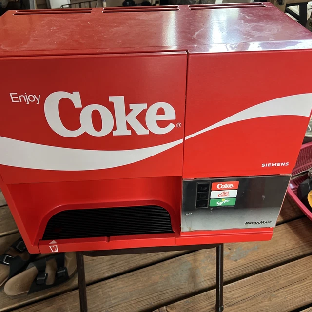 COKE Coca Cola Siemens BreakMate Soda Cooler Dispenser Vending Machine. COKE Coca Cola Siemens BreakMate Soda Cooler Dispenser Vending Machine.