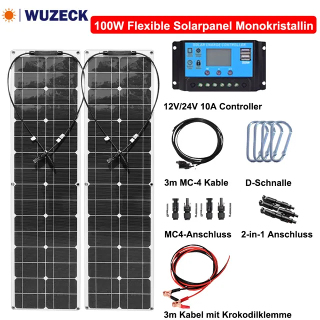Kit de paneles solares de 100W(2pcs 50W) Controlador Mono fotovoltaico flexible