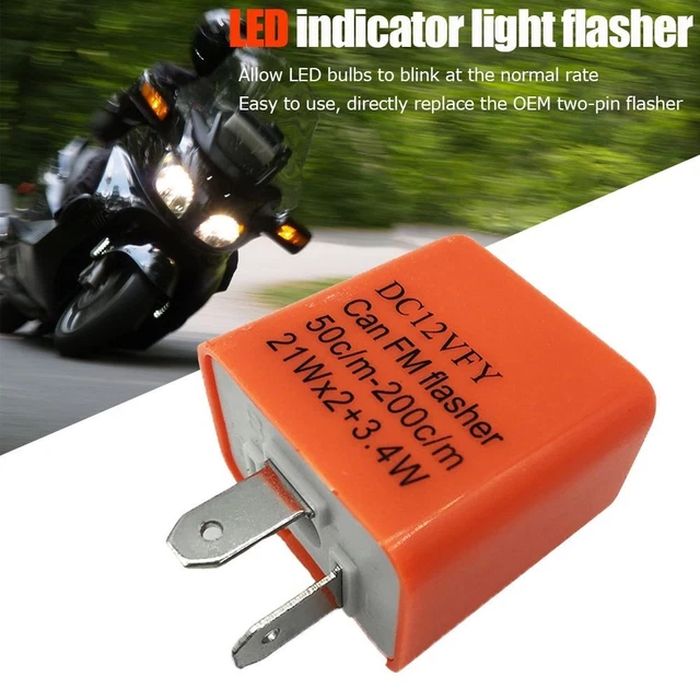 MOTORCYCLES MODULE 12V Hyper Flash Flasher Relay Turn Signal Frequency ...