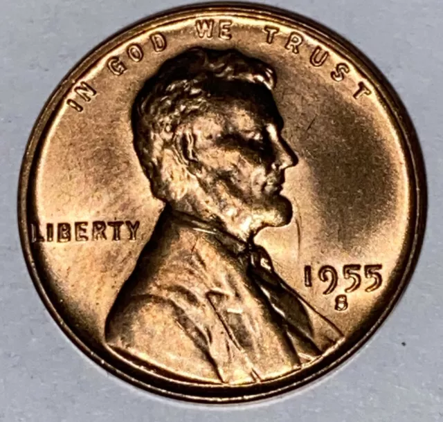 BU 1955-S LINCOLN WHEAT CENT San Francisco Mint Uncirculated Penny -Save On 2+