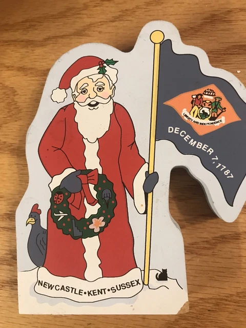 Cat's Meow Delaware Santa Signed Gary Knox 2003 Shelf Sitter
