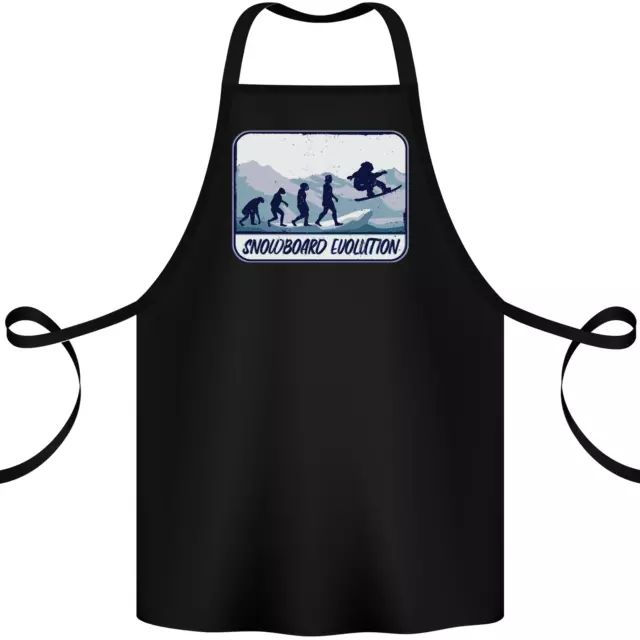 Snowboarding Evolution Funny Snowboarder Cotton Apron 100% Organic