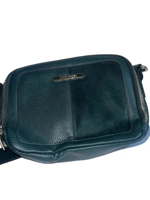 STEVE MADDEN Hunter Green Crossbody Purse Double Zip