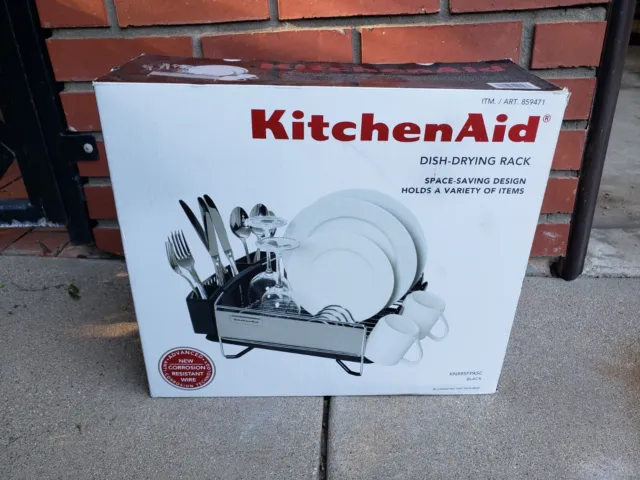 New KitchenAid Black & Stainless DISH-DRYING RACK #KN895FPASC 859471