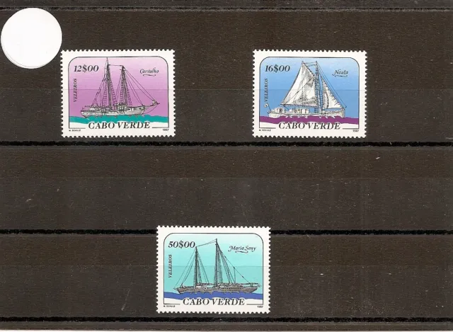 Cape Verde Islands 1987 SG588-590 3v NHM Sailing Ships-Carvalho (schooner)