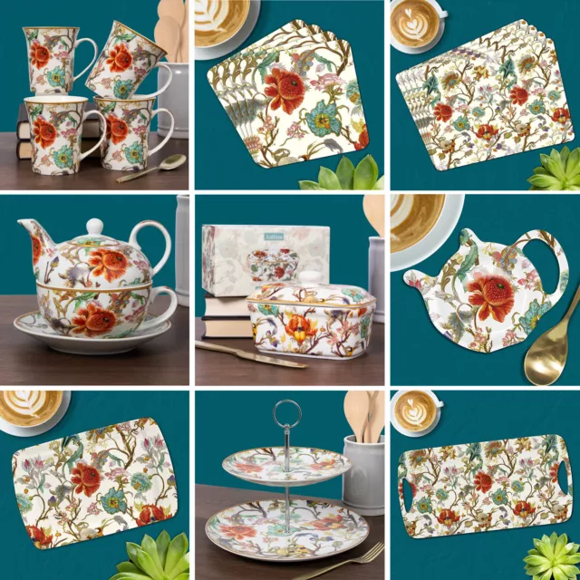 Anthina Floral Food Serving Trays Kitchen Tableware Tea Server Teapot Drinks Mug