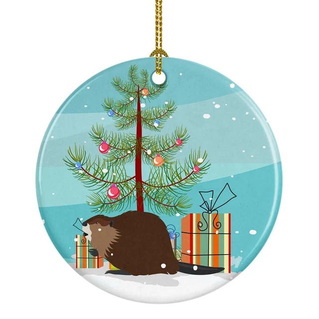 Eurasian Beaver Christmas Ceramic Ornament BB9240CO1