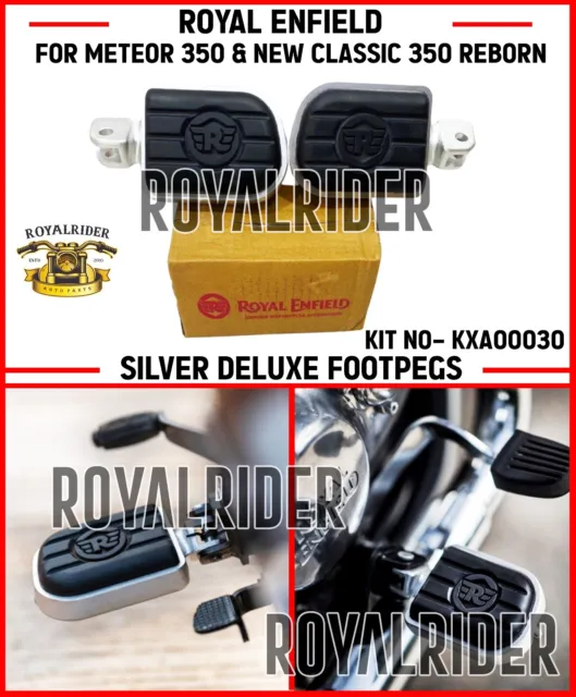 Royal Enfield "SILVER DELUXE FOOT PEGS" For Meteor 350 & New Classic 350 Reborn