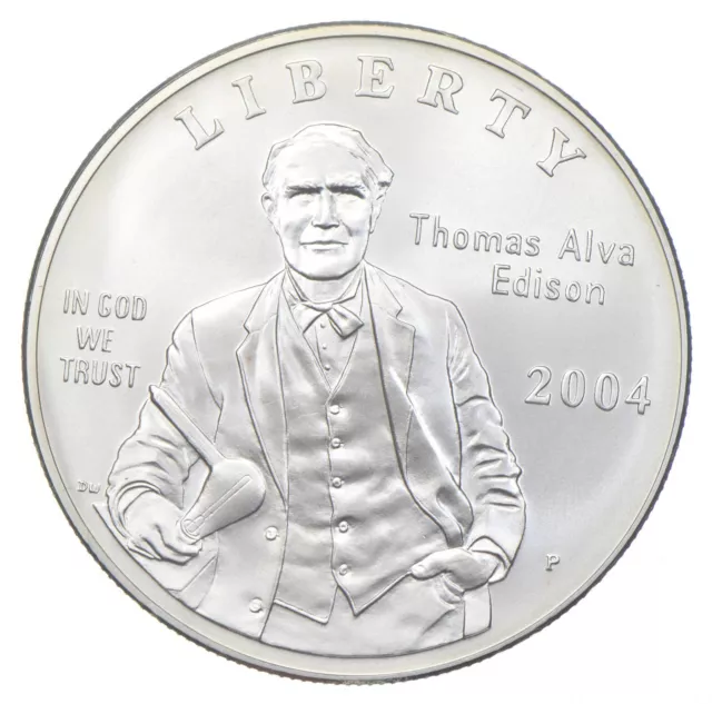 2004-P Unc Thomas Edison Commemorative Silver Dollar $1 *0238