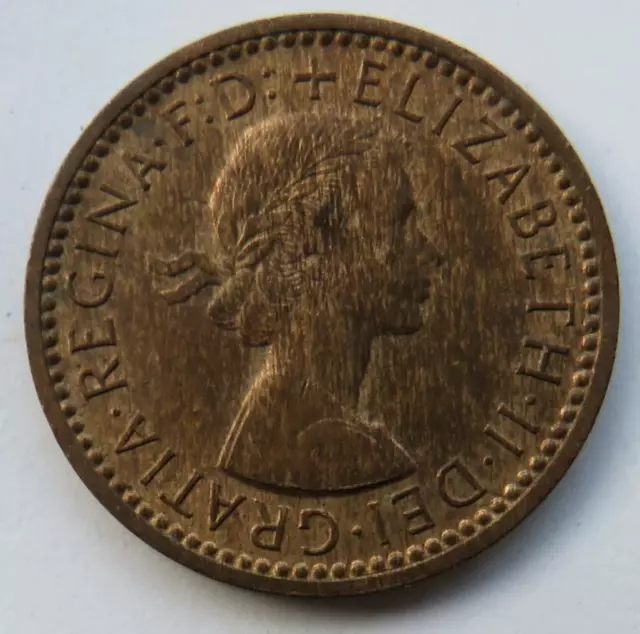 1956 Queen Elizabeth II Farthing Coin - Scarce Date 2