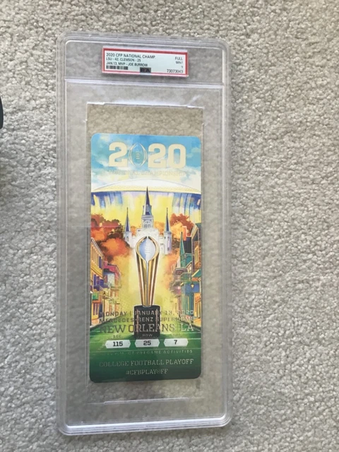 2020 National Championship Bowl Ticket-LSU, Burrow Chase Jefferson PSA 9!