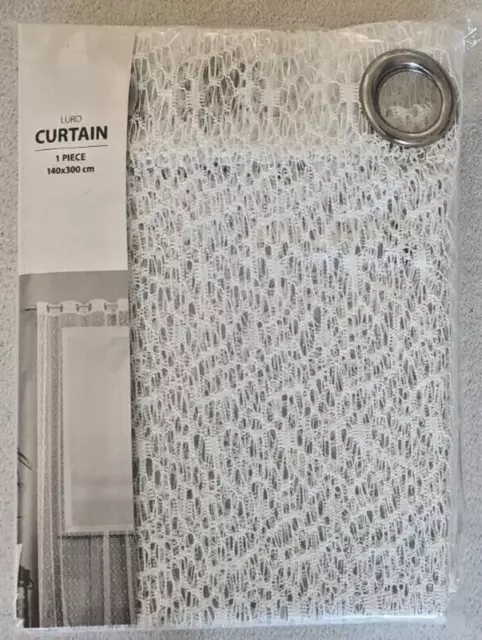 Dekoschal Vorhang Gardine weiß von Jysk LURO CURTAIN  140 x 300 cm NEU in OVP