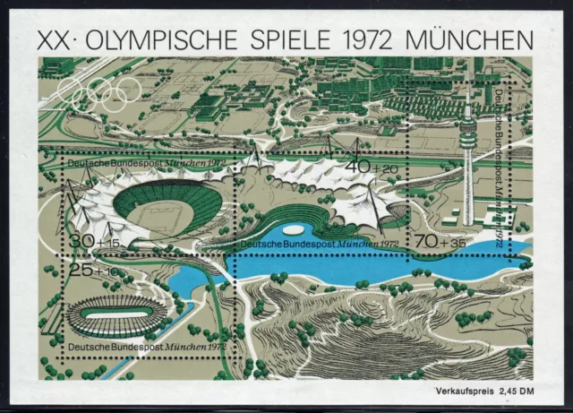 Bund Block 7 **  Olympiade München 1972, postfrisch