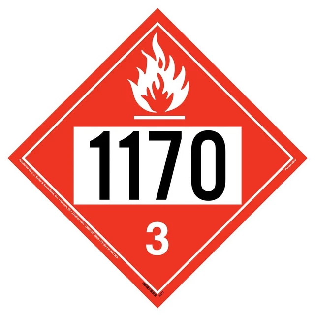 1170 Placard, Class 3 Flammable Liquid 10-pk, 10.75"x10.75" Polycoated Tagboard