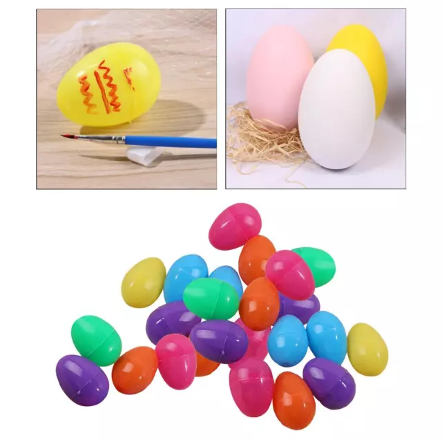 24Pcs Oeufs De Pâques En Plastique Mini-Oeufs Décor À La Maison Ornements