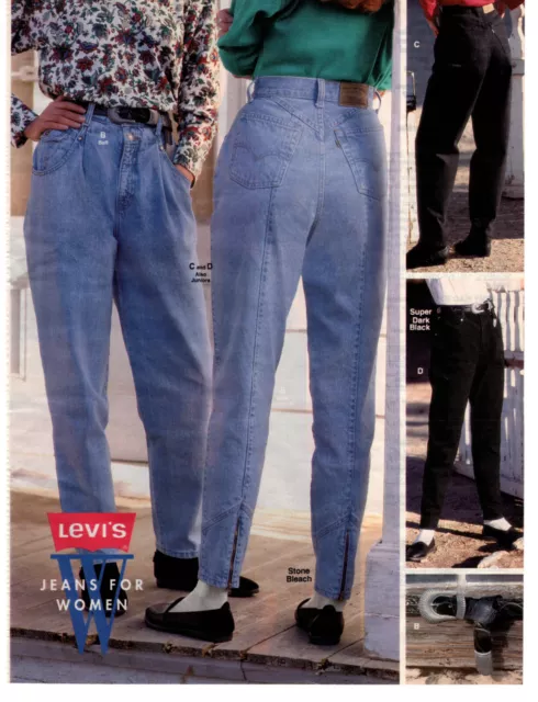 LEVI'S Jeans for Women 90s Fashion 1991 Vintage Print Ad Original