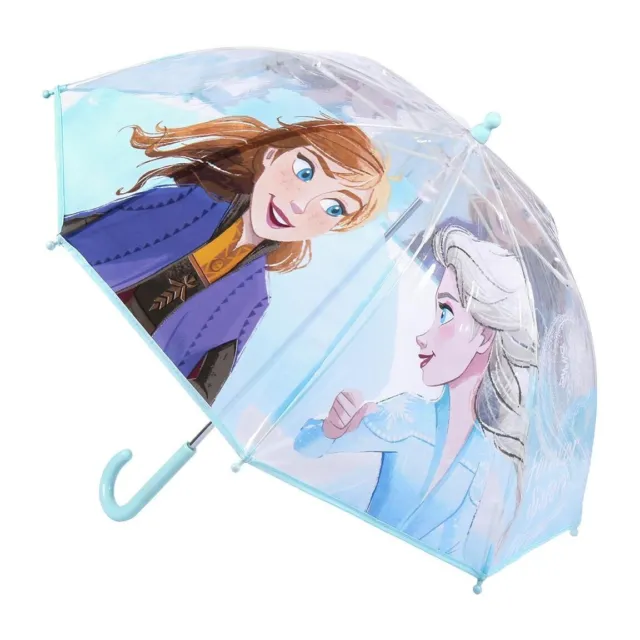Ombrello Disney Frozen II trasparente con Elsa e Anna manuale diametro 71cm POE