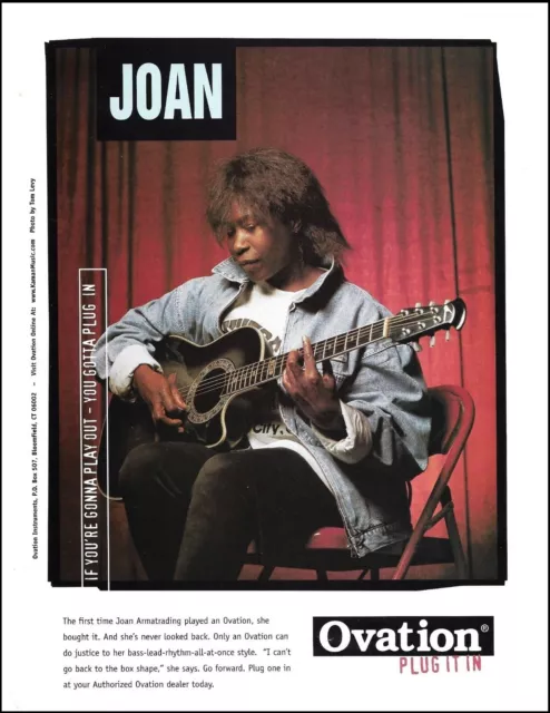 Joan Armatrading 1998 Ovation Adamas guitar advertisement 8 x 11 ad print