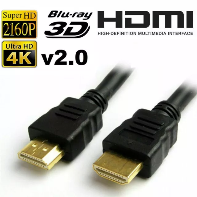 HDMI Cable 2m Metre High Speed v2.0 HD 4K 3D ARC For PS3 PS4 XBOX SKY Virgin