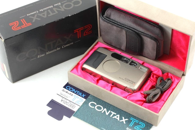 VIDEO OPT.CLEAR【N MINT in BOX】 CONTAX T2 Silver Point & Shoot Film Camera Japan