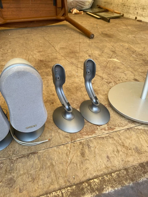 SONY EXTENDED DEFINITION 5 x Silver Speakers and Pascal Speaker Stands ...