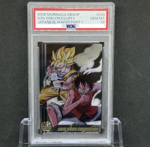 PSA 10 MORINAGA Dragon Ball x One Piece 40th Jump Wafer Monkey D