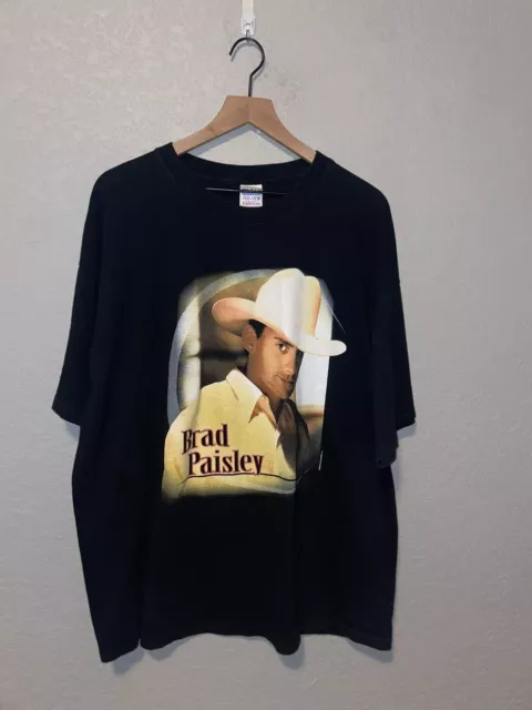 2003 Brad Paisley Country Musician Concert Tour Graphic Black Shirt Y2K 2000s 2X