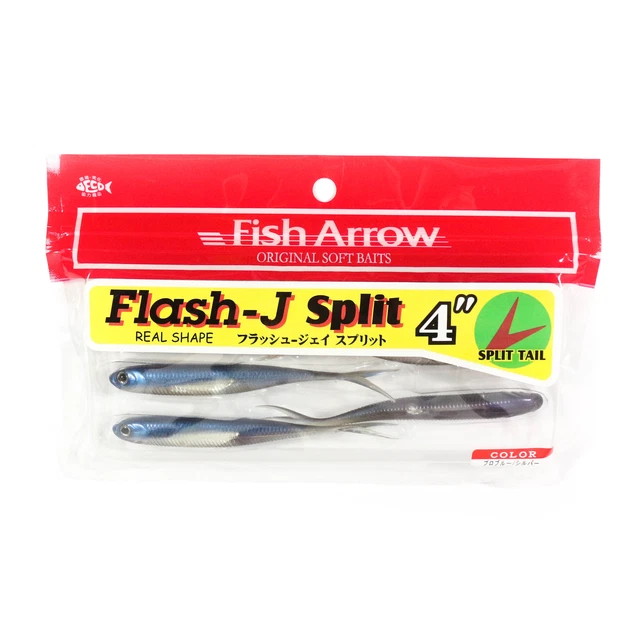 Fish Arrow Soft Lure Flash J Split 4 Inch 6 Piece per pack #04 (3776)