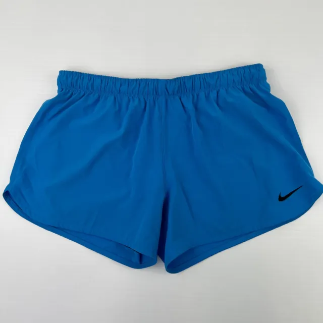 Nike Shorts Womens Large Dri Fit Lined Run Just Do it 32x4 Phantom Gym Blue +