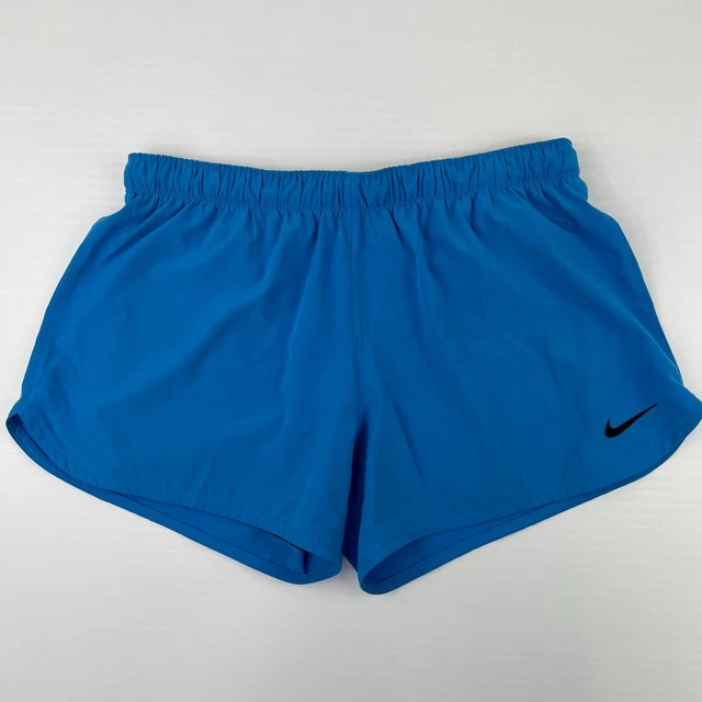 Nike Shorts Womens Large Dri Fit Lined Run Just Do it 32x4 Phantom Gym Blue +