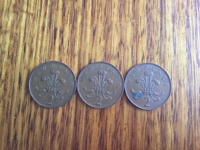 3 X 1971 2 New Pence Queen Elizabeth 11 Rare Coins. $200 Each Or All 3 For $500.