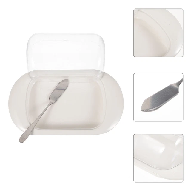 Caraway Mini Contenitore Quadrato In Ceramica Con Coperchio - Crema - Ideale Per Cucine Piccole E Snack