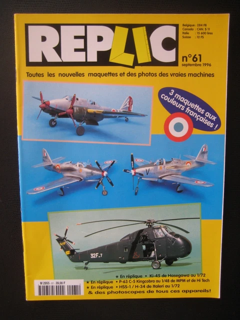 REPLIC n° 61 - BELL P-63 KINGCOBRA - SIKORSKY H-34 / HSS-1 - KAWASAKI Ki-45