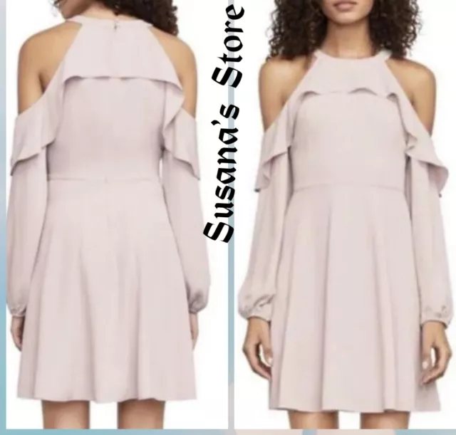 Nwt Bcbg Maxazria Katryna Cold Shoulder A-Line Dress Size Xs Msrp $248.00