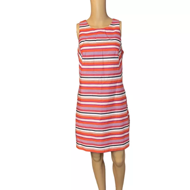 Trina Turk Sleeveless Stripe Colorful Shift Short Dress size 6
