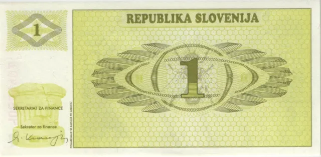 Slowenien / Slovenia P.01s1 1 Tolar 1990 Specimen (1) UNC