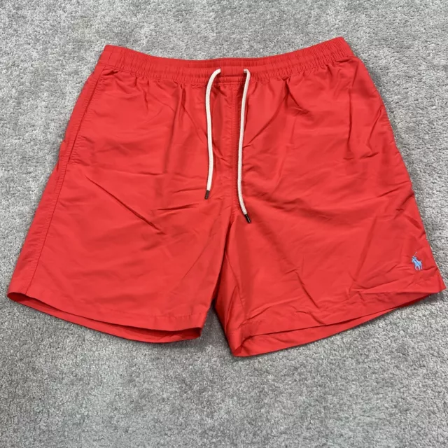 Polo Ralph Lauren Swim Trunks Shorts Mens XL Coral Pink Nylon Swimwear EUC