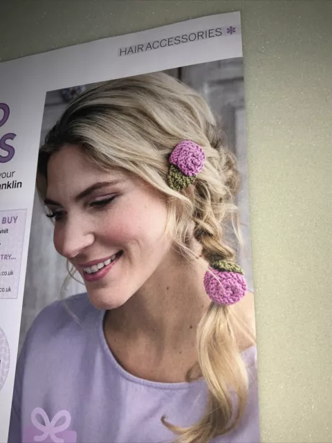 Easy Flower Wild Roses Hair Accessories Clips Knitting Pattern - Ann Franklin