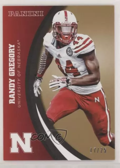 2015 Panini Nebraska Cornhuskers Gold /25 Randy Gregory #28 Rookie RC