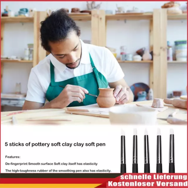 5pcs Clay Carving Pen Elasticity Soft Head Pen DIY Clay Crafts (Schnitzstift-A)
