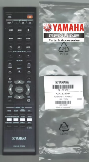 New Yamaha MusicCast Sound Bar Remote Control FSR145 ZR15250 YSP-5600 YSP-5600BL