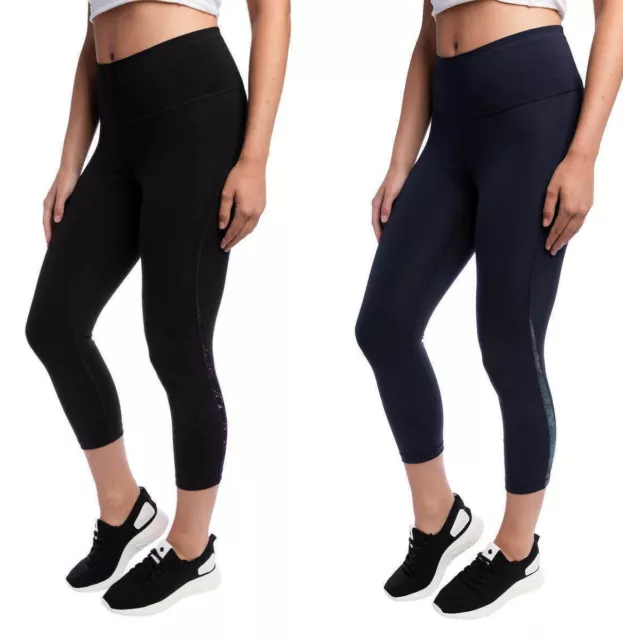 Kirkland Signature Ladies' Active Crop Tight (Reflective, Small) at   Women's Clothing store