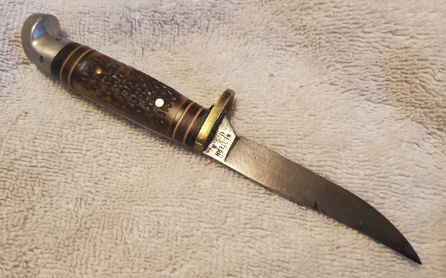 Western USA 1961-76 628 Delrin Jigged Bone 6" Fixed Blade Fish Knife Great User