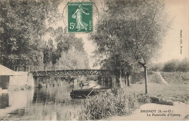 91 Brunoy #26737 La Passerelle D Epinay Bateaux Barques