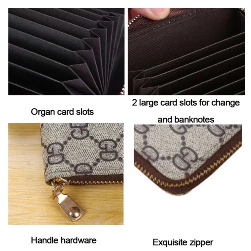 Mens Womens Wallet Credit Card Holder Leather RFID Blocking Zipper Pocket Purse 2
