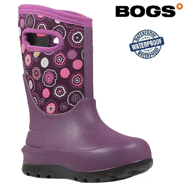 BOGS Kid Boots Waterproof Neoprene Rain Muck Wellies Girls Wellingtons Size