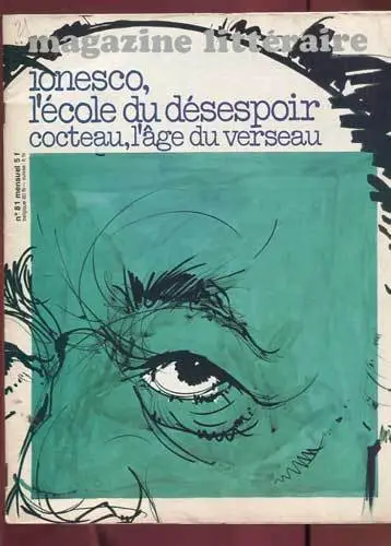 Magazine Litteraire N°81. Ionesco. Cocteau. 1973.