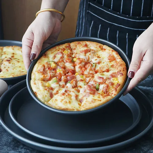 6"7"8"9"Inch Home Non-Stick Carbon Steel Deep Pizza Pie Pan Cake Tin Baking Tray