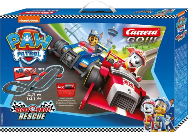 Carrera GO!!! Paw Patrol Ready Race Rescue Rennbahn Set Spielzeug Slotcars NEU