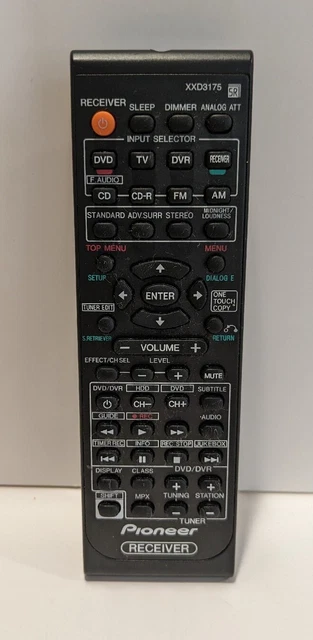 Genuine Pioneer XXD3175 AV Receiver Remote Control for HTP-2920, Sx-218, Sx-218k Genuine Pioneer XXD3175 AV Receiver Remote Control for HTP-2920, Sx-218, Sx-218k